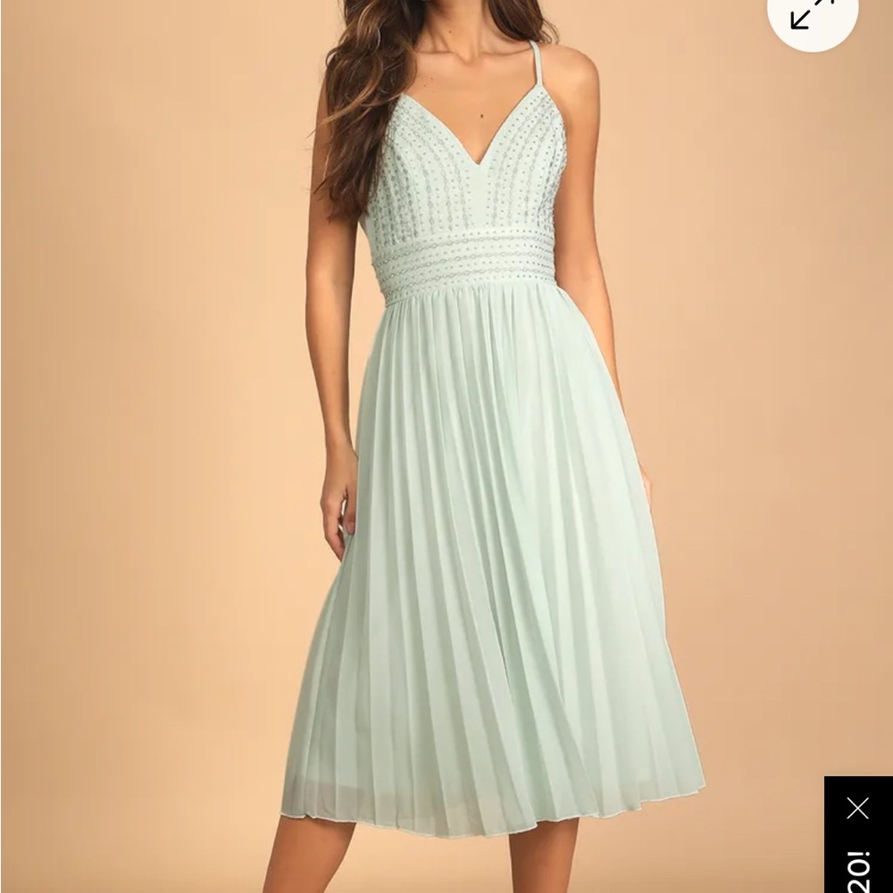 Dare to Love Mint Embroidered Midi Dress